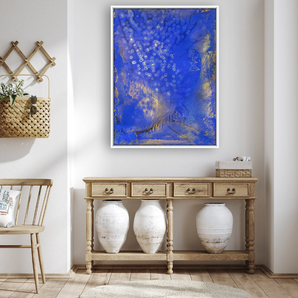 Fireflies | Giclee Print on Gallery-Wrapped Stretched Canvas | w White Floating Frame