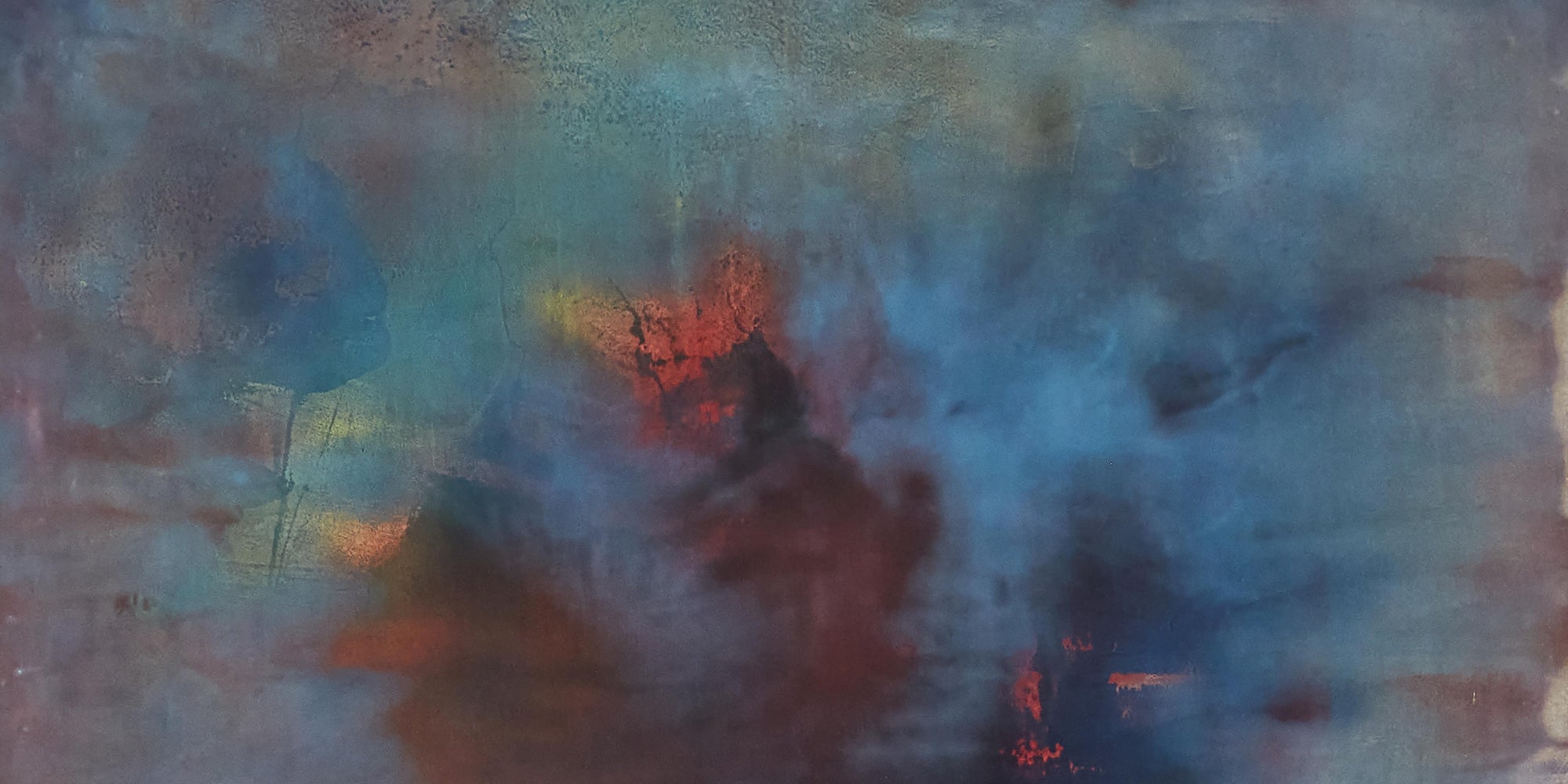 Smoke and Fire, an abstract oil on canvas original painting by Seth B Minkin