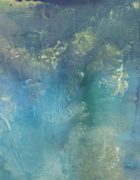 Abalone is a Giclee on Canvas Print by Seth B. Minkin, featuring serene aquas and teals, reflecting the calming iridescence of abalone shells.