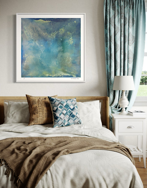 Abalone is a Limited Edition Print by Seth B. Minkin, featuring serene aquas and teals, reflecting the calming iridescence of abalone shells.
