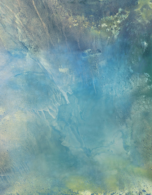 "Abalone" captures the serene beauty of the ocean depths through an abalone shell's iridescence. This diptych's soft aquas and teals mimic nacre's shimmer, offering a calming and reflective escape into natural marvels. Elevate your space with its luminous, calming presence.