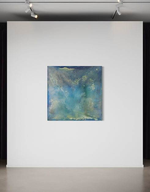"Abalone" captures the serene beauty of the ocean depths through an abalone shell's iridescence. This diptych's soft aquas and teals mimic nacre's shimmer, offering a calming and reflective escape into natural marvels. Elevate your space with its luminous, calming presence.
