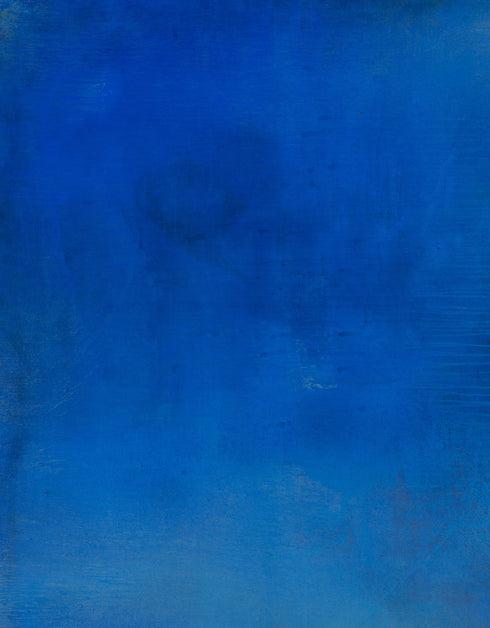 Abstract painting with opulent royal blue and gold tones, featuring an abstracted gilded silhouette, evoking Old World majesty and modern abstraction.