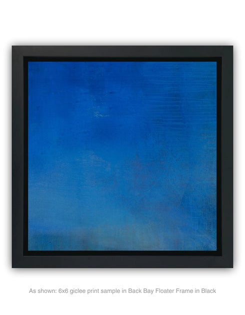 Abstract painting with opulent royal blue and gold tones, featuring an abstracted gilded silhouette, evoking Old World majesty and modern abstraction.