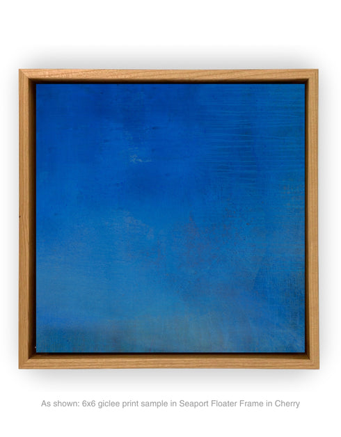 Abstract painting with opulent royal blue and gold tones, featuring an abstracted gilded silhouette, evoking Old World majesty and modern abstraction.