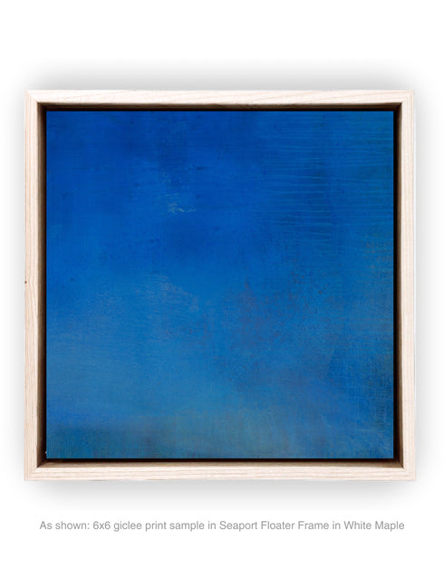 Abstract painting with opulent royal blue and gold tones, featuring an abstracted gilded silhouette, evoking Old World majesty and modern abstraction.