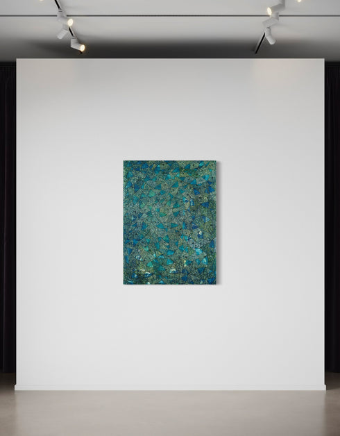 BLUE GREEN SARDINES | framed giclee on canvas print