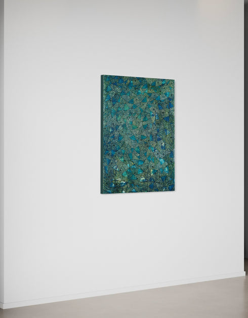 BLUE GREEN SARDINES | framed giclee on canvas print