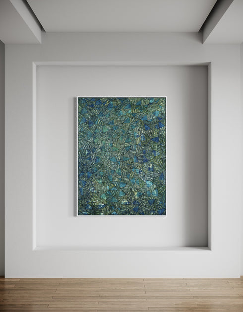 BLUE GREEN SARDINES | framed giclee on canvas print