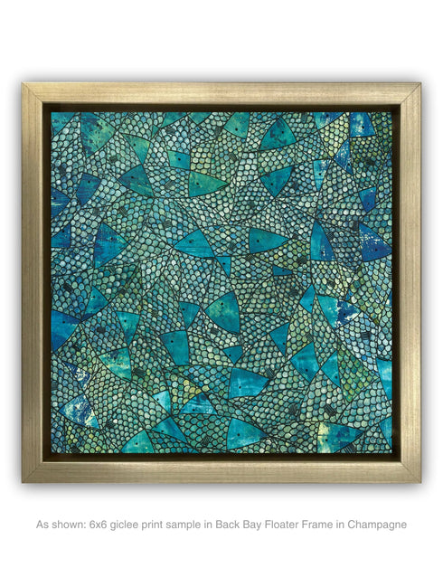 BLUE GREEN SARDINES | framed giclee on canvas print