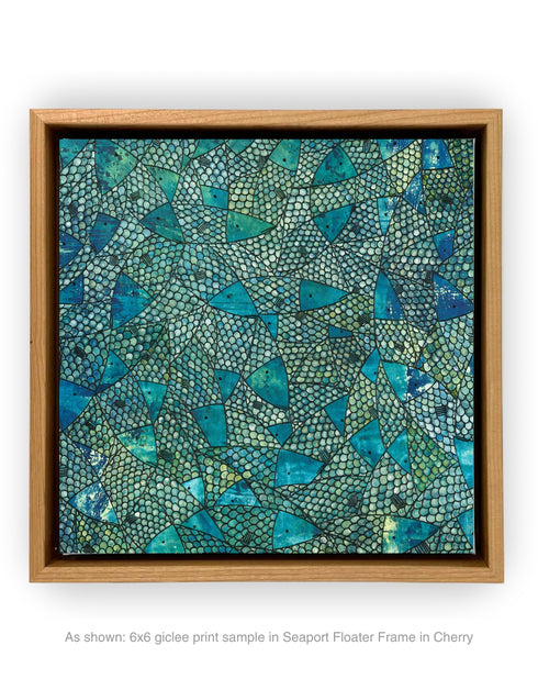 BLUE GREEN SARDINES | framed giclee on canvas print