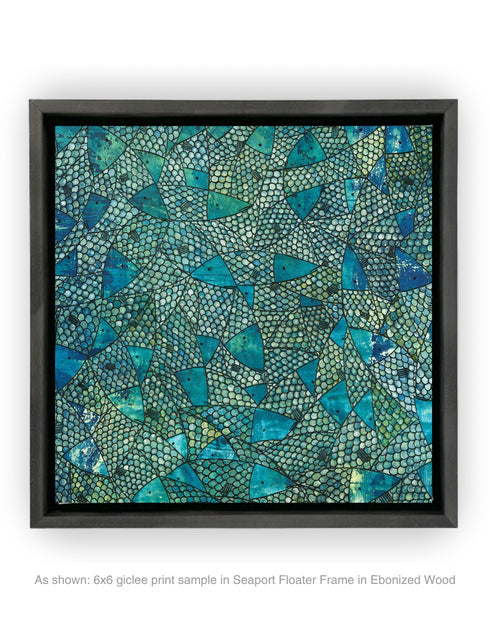 BLUE GREEN SARDINES | framed giclee on canvas print