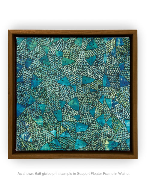 BLUE GREEN SARDINES | framed giclee on canvas print