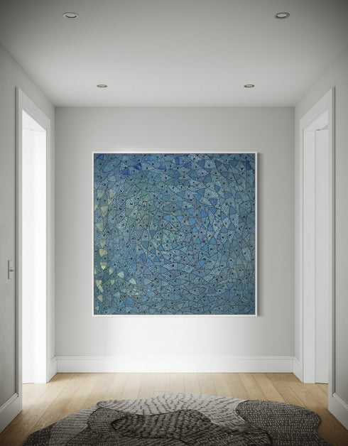 BLUE SARDINES | framed giclee on canvas print