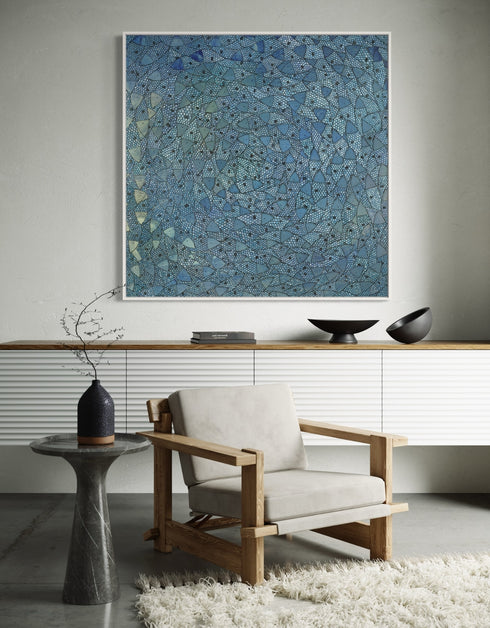 BLUE SARDINES | framed giclee on canvas print