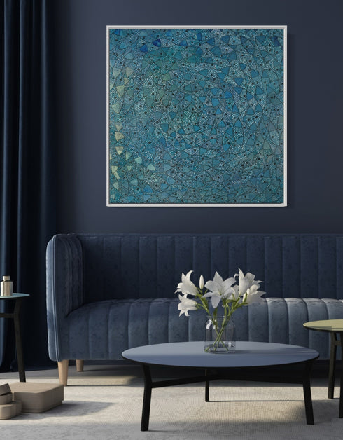 BLUE SARDINES | framed giclee on canvas print