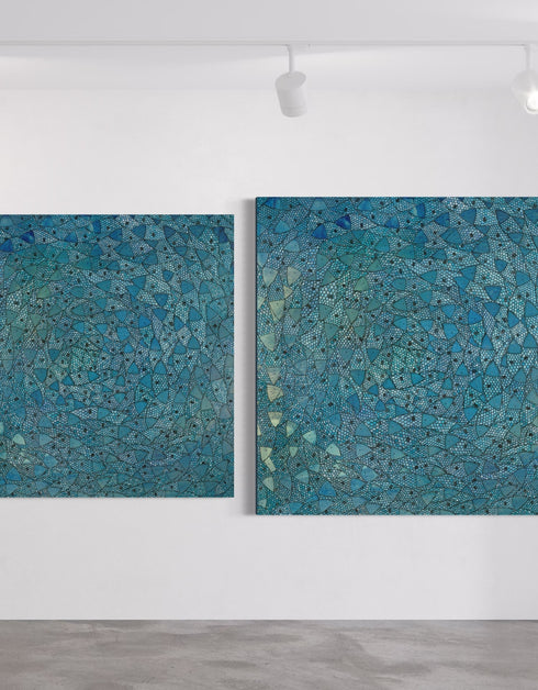 BLUE SARDINES | framed giclee on canvas print