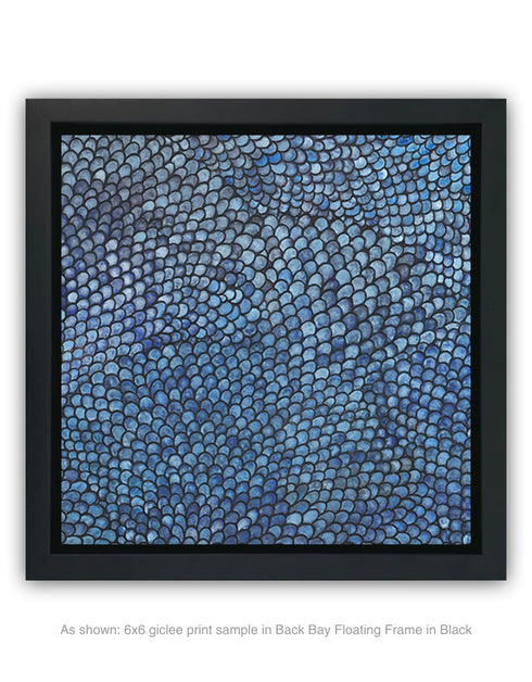 Add bold sophistication to your space with Cobalt Scales in a sleek Back Bay Black frame. Perfect for modern interiors with vibrant or monochromatic palettes.