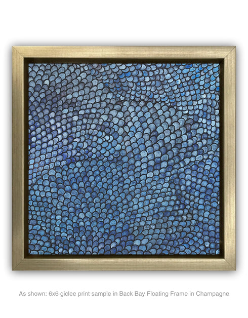 Discover subtle sophistication with Cobalt Scales in a Back Bay Champagne frame. Perfect for modern and transitional spaces.