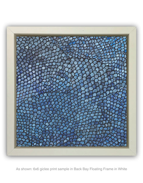 Brighten your space with Cobalt Scales in a crisp Back Bay White frame. Perfect for clean, contemporary, and coastal-inspired interiors.