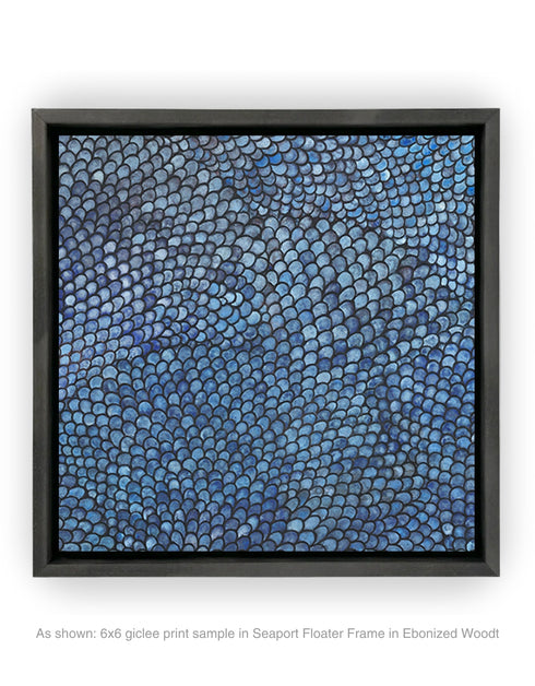 COBALT SCALES | framed giclee on canvas print