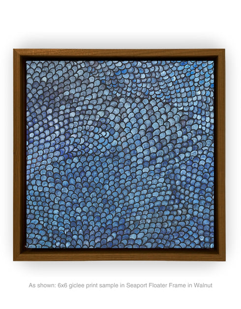 COBALT SCALES | framed giclee on canvas print