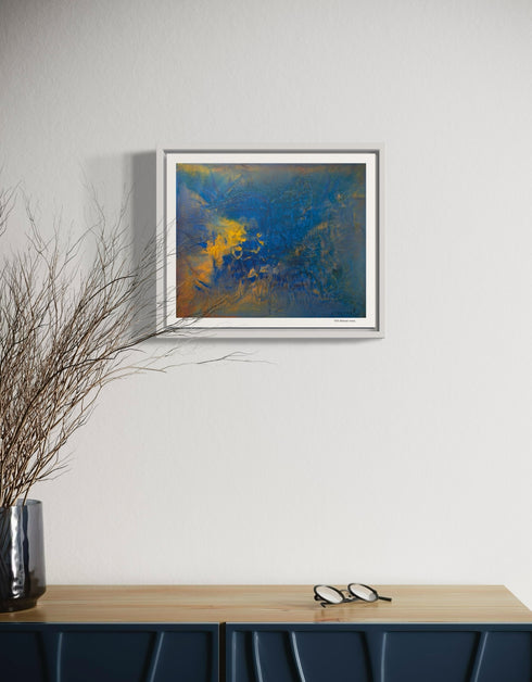 Convection is a Limited Edition Print by Seth B. Minkin, with vivid hues and abstract forms, capturing the dynamic energy and vibrant interplay of rich blue, gold and earth tones.