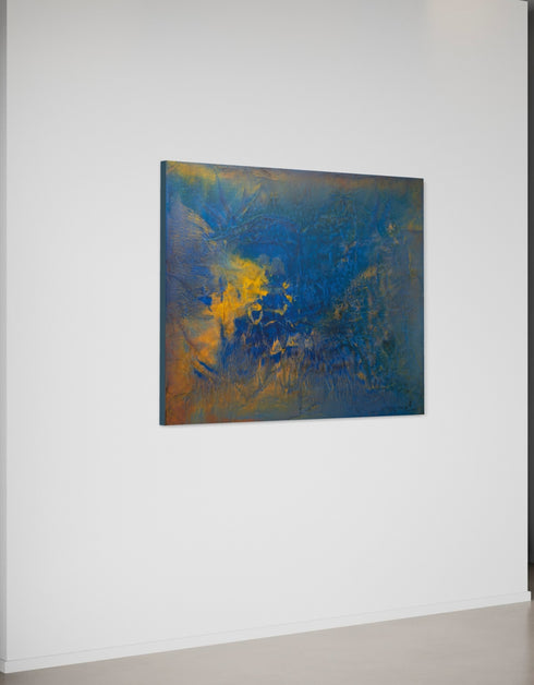 Abstract painting depicting the dynamic processes beneath the earth's surface, with swirling colors and intricate patterns.