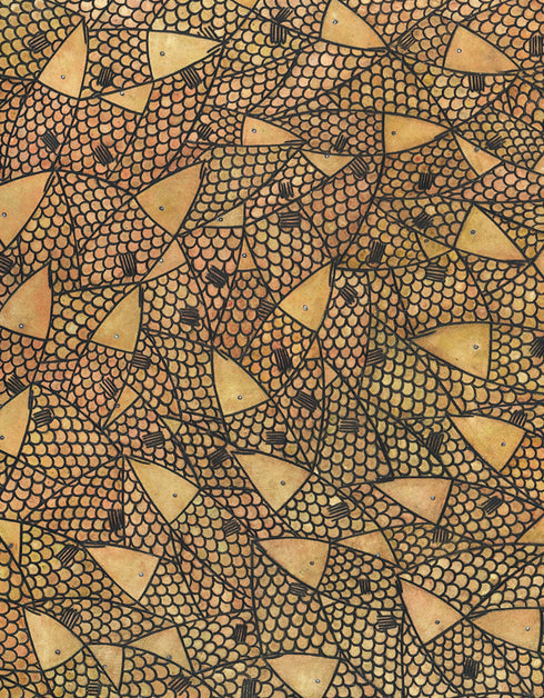 COPPER SARDINES | framed giclee on canvas print