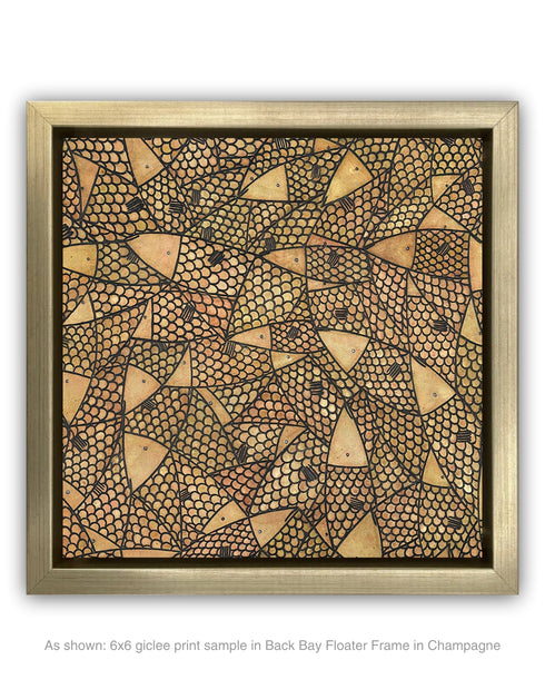 COPPER SARDINES | framed giclee on canvas print