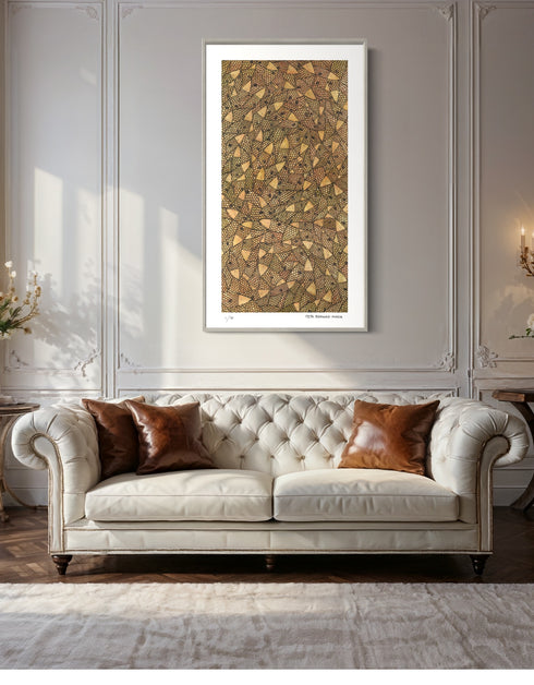 Copper Sardines is a Limited Edition Print by Seth B. Minkin, with rich gold, rose gold, and copper tones, highlighting the luxurious metallic hues of sardines.