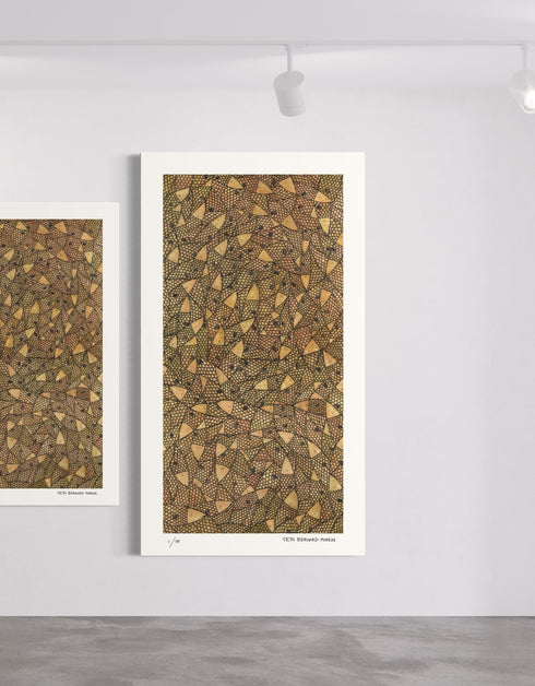 Copper Sardines is a Limited Edition Print by Seth B. Minkin, with rich gold, rose gold, and copper tones, highlighting the luxurious metallic hues of sardines.