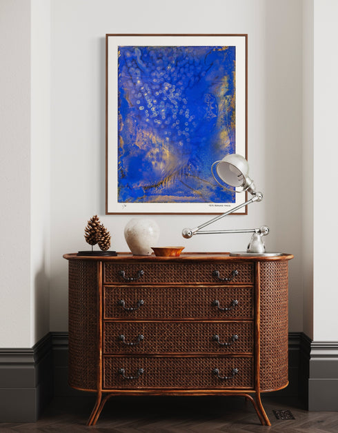 Fireflies is a Limited Edition Print by Seth B. Minkin, with enchanting fireflies glowing against a dark background, reflecting a whimsical and warm atmosphere.