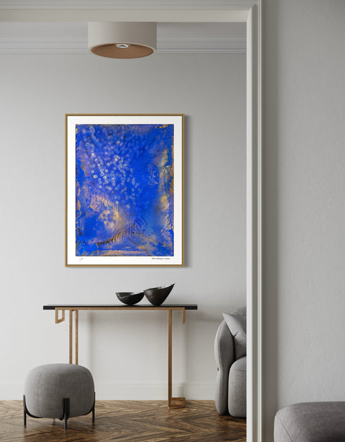 Fireflies is a Limited Edition Print by Seth B. Minkin, with enchanting fireflies glowing against a dark background, reflecting a whimsical and warm atmosphere.