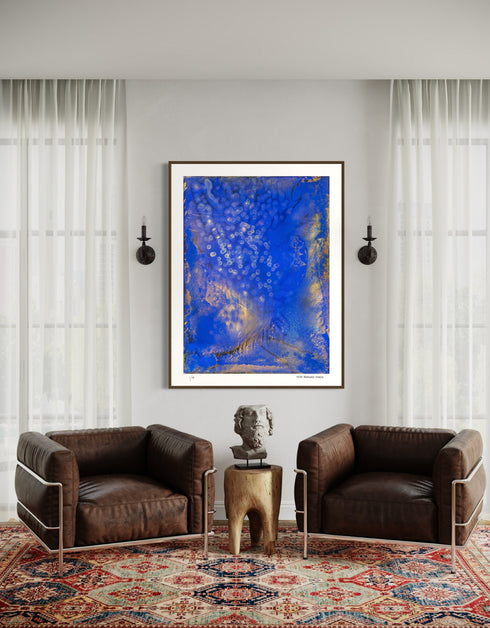 Fireflies is a Limited Edition Print by Seth B. Minkin, with enchanting fireflies glowing against a dark background, reflecting a whimsical and warm atmosphere.