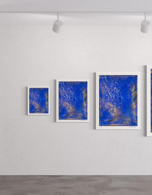 Fireflies is a Limited Edition Print by Seth B. Minkin, with enchanting fireflies glowing against a dark background, reflecting a whimsical and warm atmosphere.