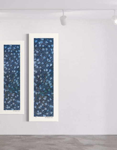 Fish Stick Sardines is a Limited Edition Print by Seth B. Minkin, with rich cobalt blues, seafoam greens, and vibrant golds, capturing detailed sardines.