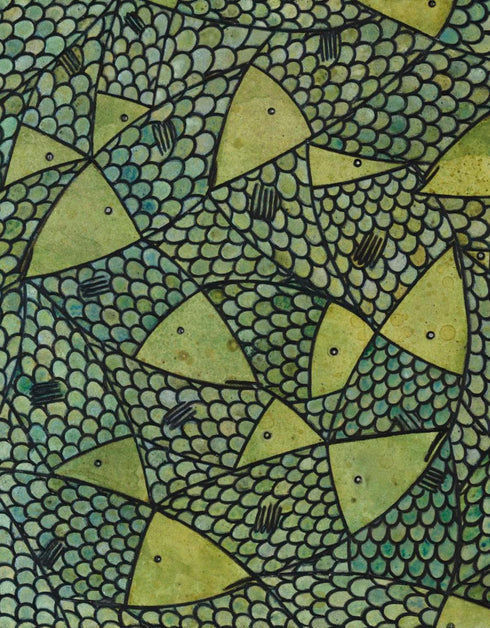 GREEN GOLD SARDINES | framed giclee on canvas print