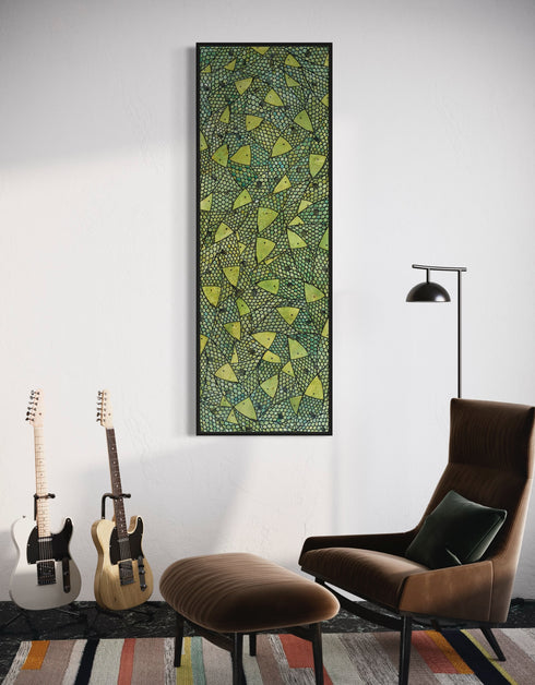 GREEN GOLD SARDINES | framed giclee on canvas print