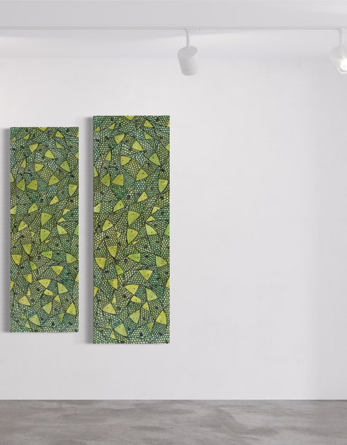 GREEN GOLD SARDINES | framed giclee on canvas print