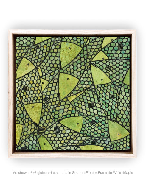 GREEN GOLD SARDINES | framed giclee on canvas print