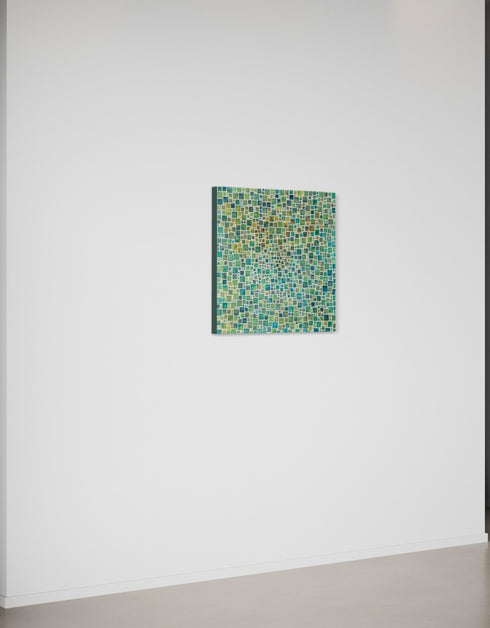 GREEN SQUARES | framed giclee on canvas print