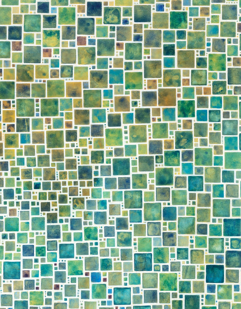 Green Squares is a Limited Edition Print by Seth B. Minkin, with a contemporary grid of varied green squares, showcasing a modern and sophisticated design.