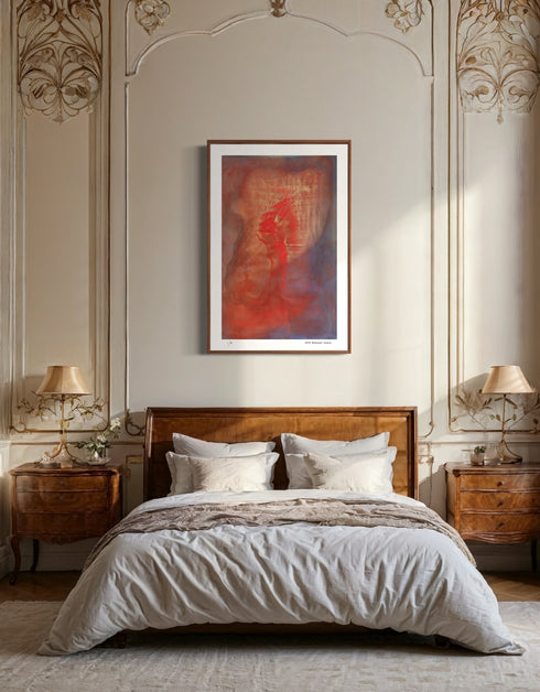 Hearts on Fire is a Limited Edition Print by Seth B. Minkin, with bold reds and fiery oranges, reflecting dynamic and emotive heart shapes.