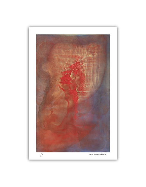 Hearts on Fire is a Limited Edition Print by Seth B. Minkin, with bold reds and fiery oranges, reflecting dynamic and emotive heart shapes.