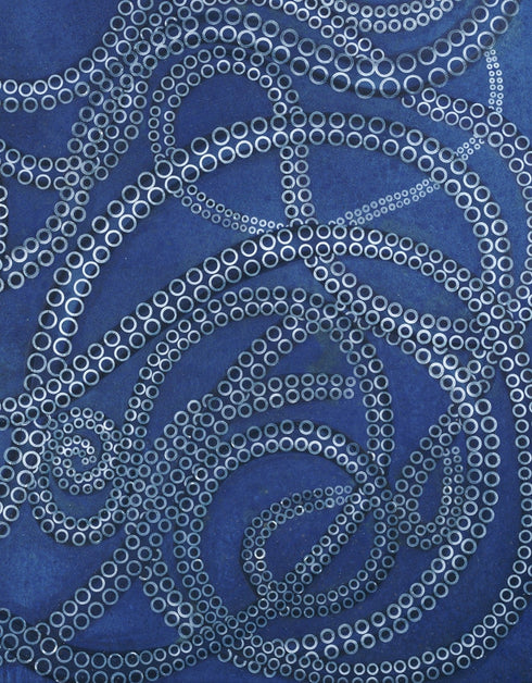 Kraken is a Limited Edition Print by Seth B. Minkin, with ethereal ocean blues and dynamic tentacles, inviting personal interpretation.