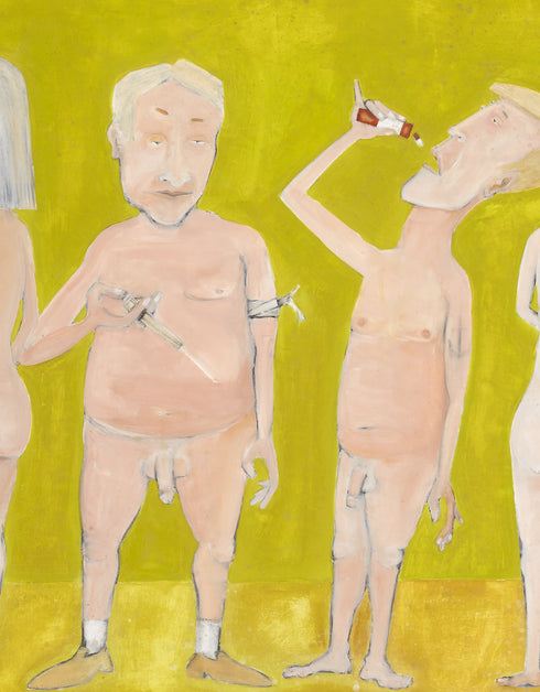 NAKED PEOPLE DOING DRUGS | framed giclee on canvas print