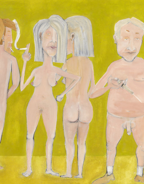 NAKED PEOPLE DOING DRUGS | framed giclee on canvas print