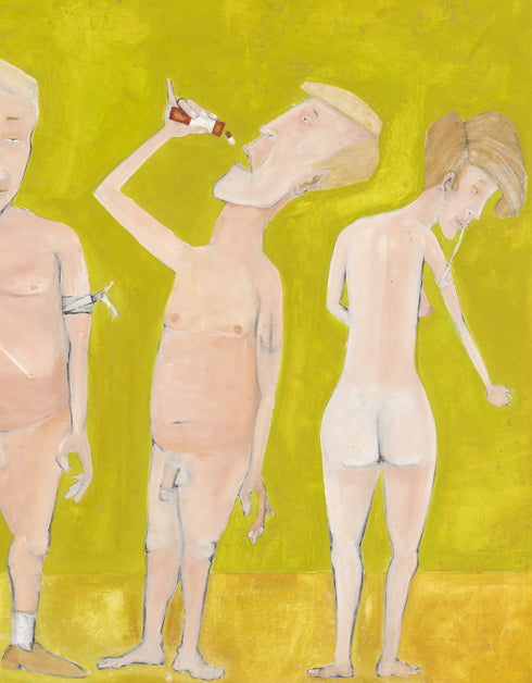 NAKED PEOPLE DOING DRUGS | framed giclee on canvas print