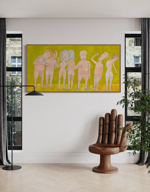 NAKED PEOPLE DOING DRUGS | framed giclee on canvas print